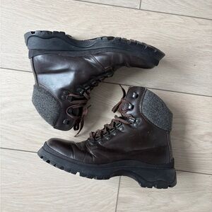1999 Vintage Archival PRADA Brown Women’s Hiking Boot With Vibram Sole Size 39